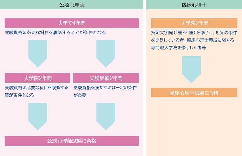 公認心理師・臨床心理士になるまでの過程