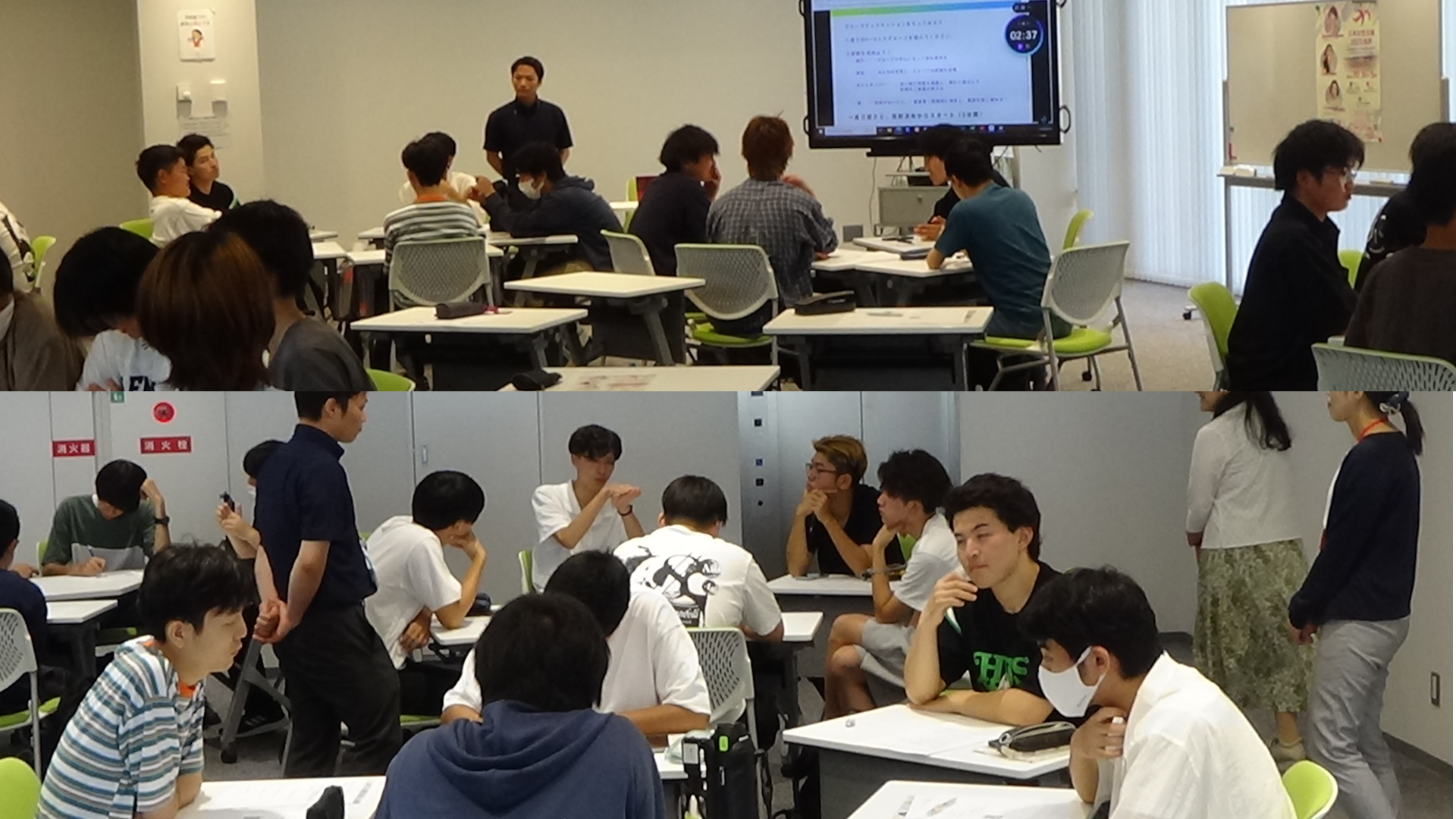 6月30日、基礎演習で男女共同参画社会について討論する様子